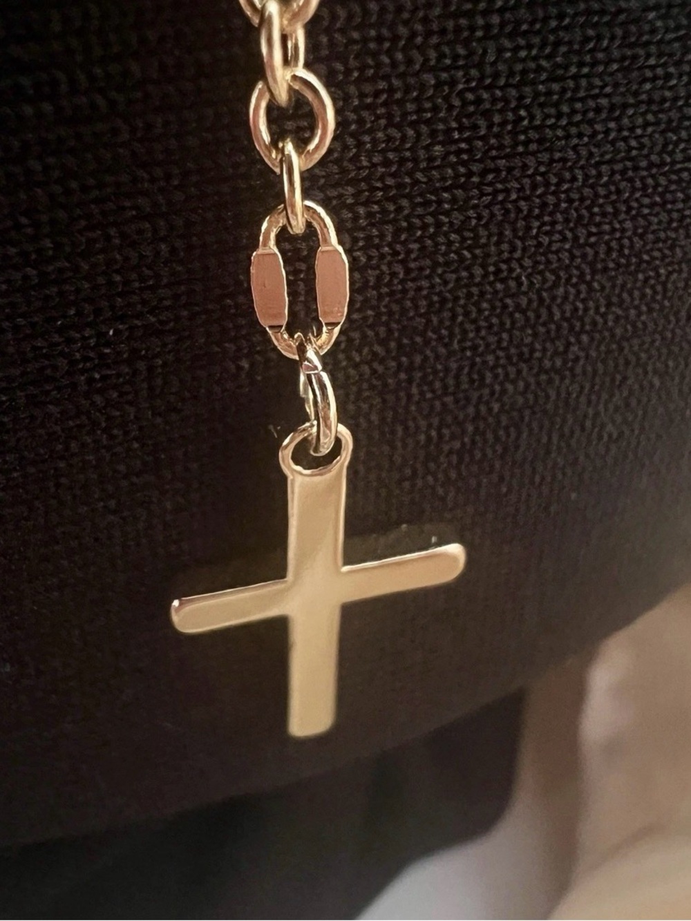 18K Gold Plated dainty Cross Lariat Necklace Stainless Steel Womens Jewelry - Picture 5 of 10